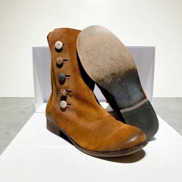 Steve Madden Faris Vintage Brown Suede Boots with Multiple Buttons Womens - Picture 5 of 5